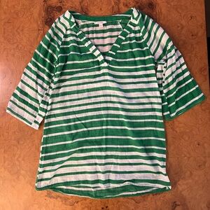 Ella Moss Stripe Cotton Beach Coverup Tunic Size S